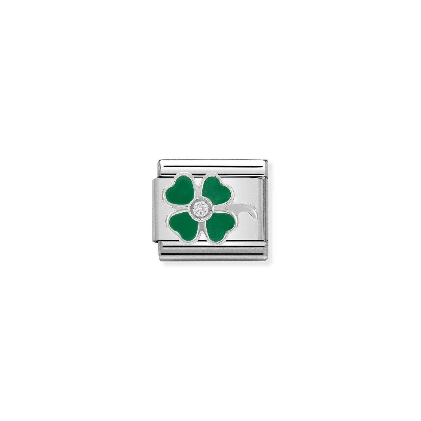 Nomination Silvershine Green Clover Charm - Rococo Jewellery