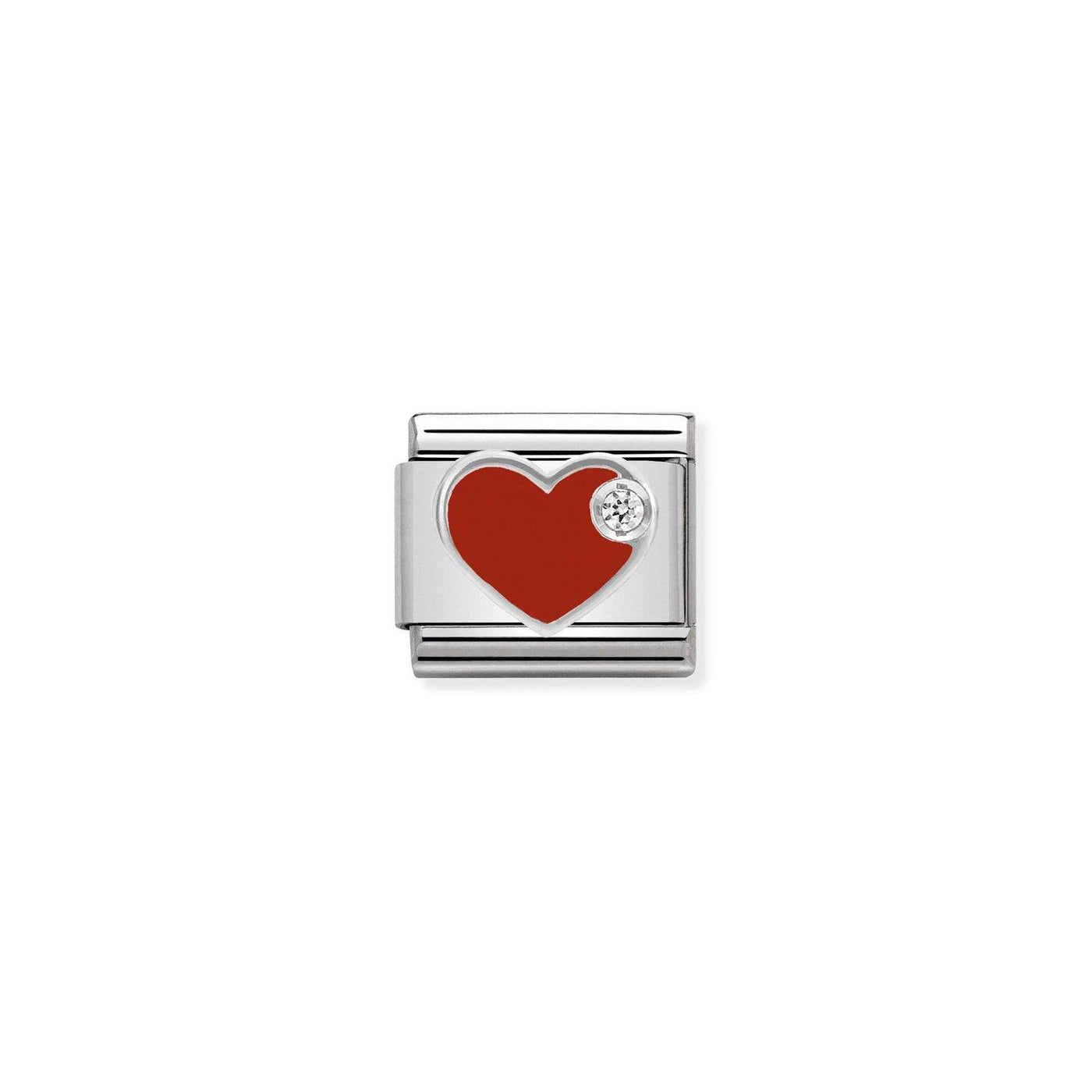Nomination Silvershine Red Heart CZ Charm - Rococo Jewellery
