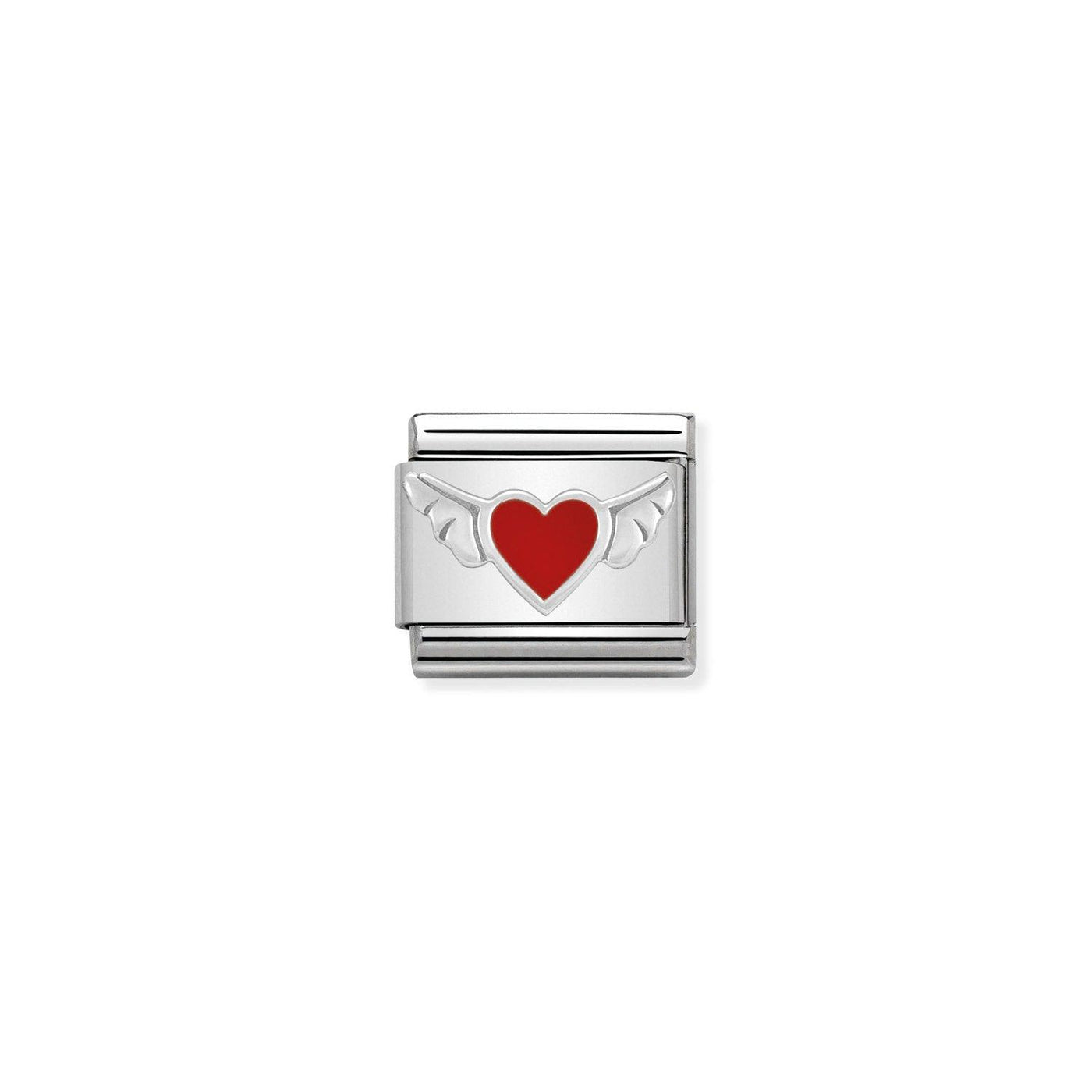 Nomination Enamel Red Heart With Wings Link - Rococo Jewellery