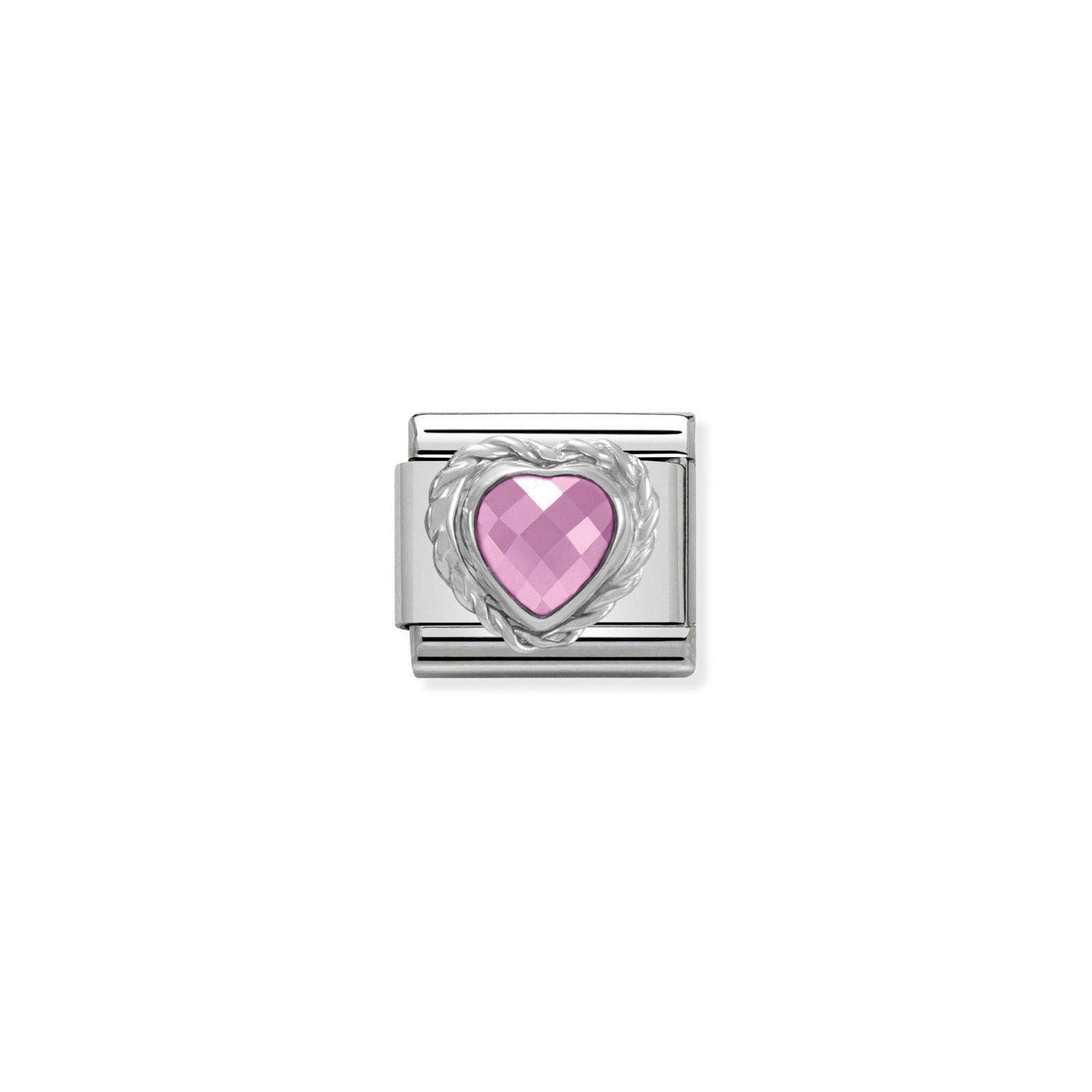 Nomination Silvershine Pink Faceted Cubic Zirconia Heart - Rococo Jewellery