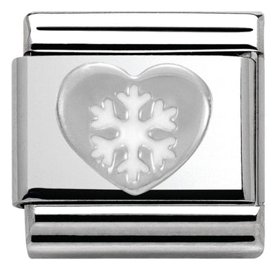 Nomination Silvershine Snowflake in Heart Charm - Rococo Jewellery