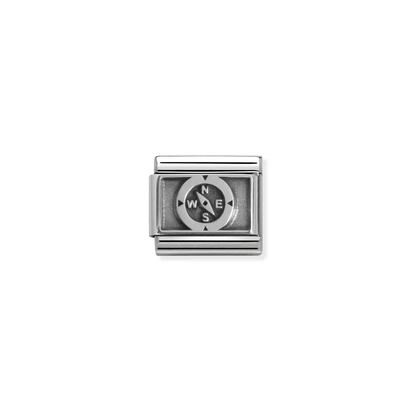 Nomination Classic Oxidised Silver Compass Charm - Rococo Jewellery