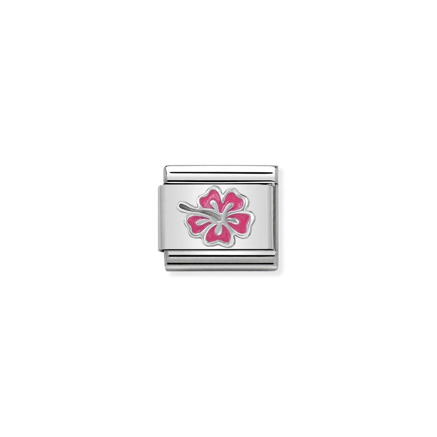 Nomination Classic Pink Hibiscus Flower Link - Rococo Jewellery