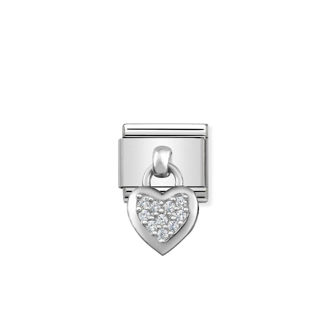 Nomination Silvershine Heart CZ Drop Charm – Rococo Jewellery