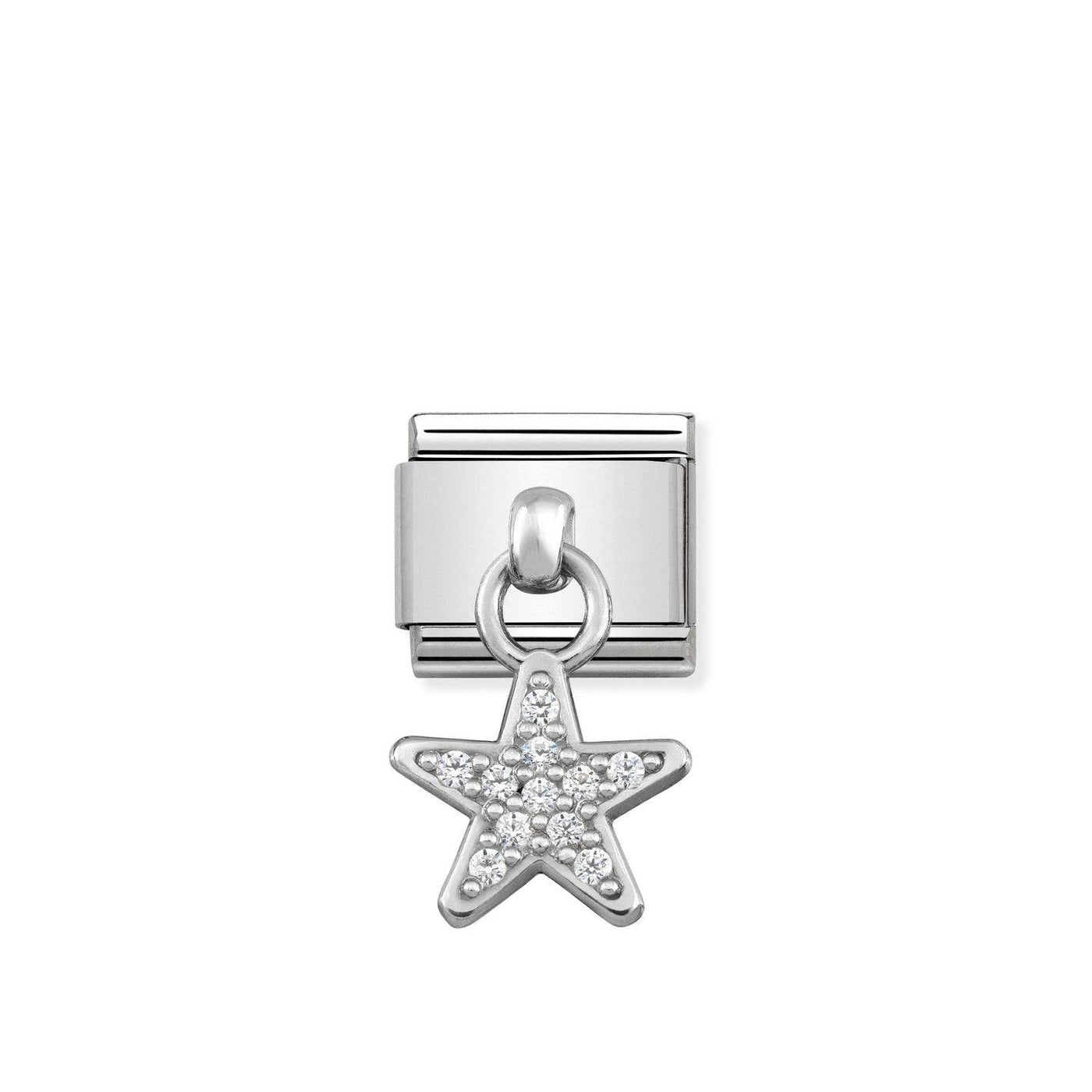 Nomination Silvershine Star CZ Drop Charm - Rococo Jewellery