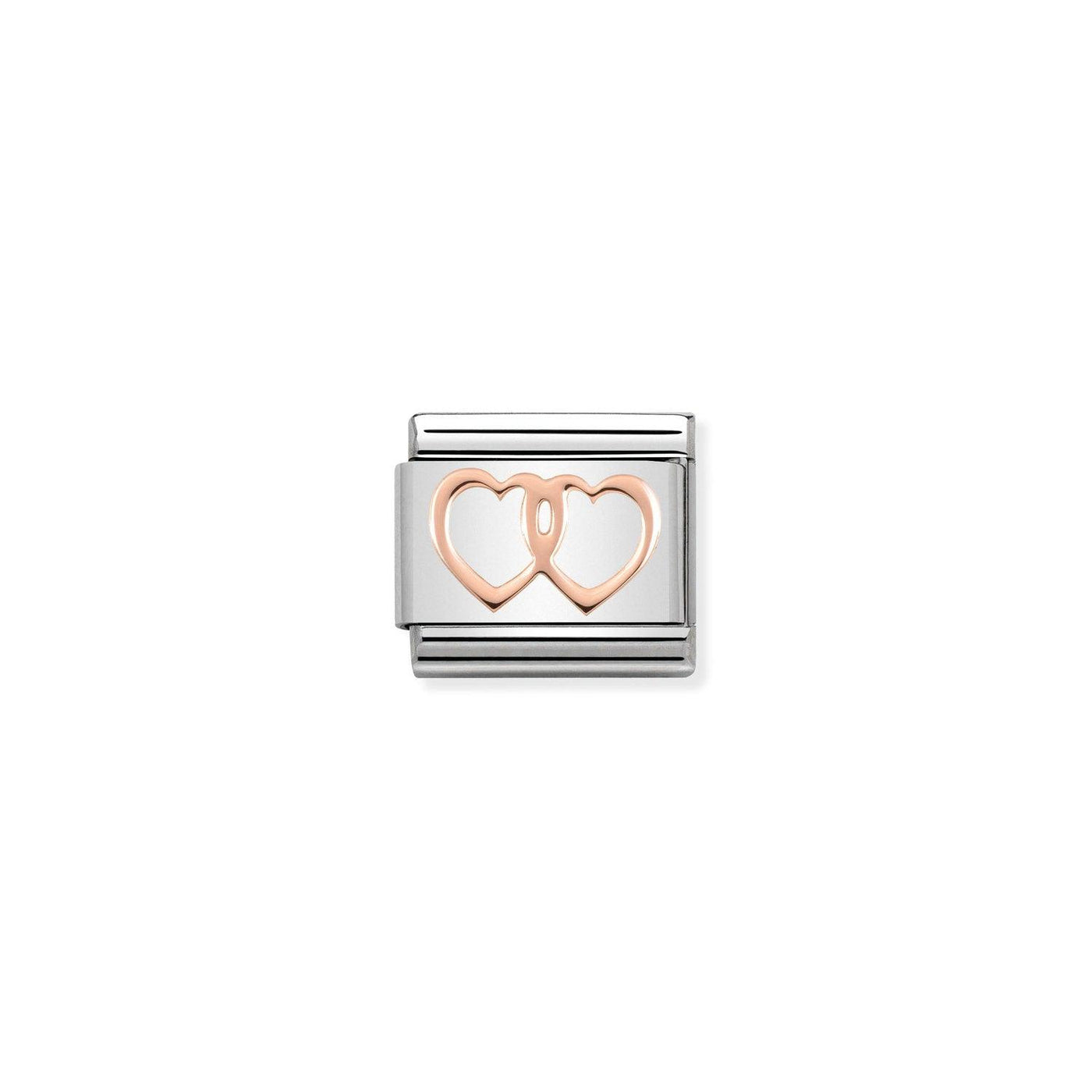Nomination Classic Rose Gold Double Heart Charm - Rococo Jewellery
