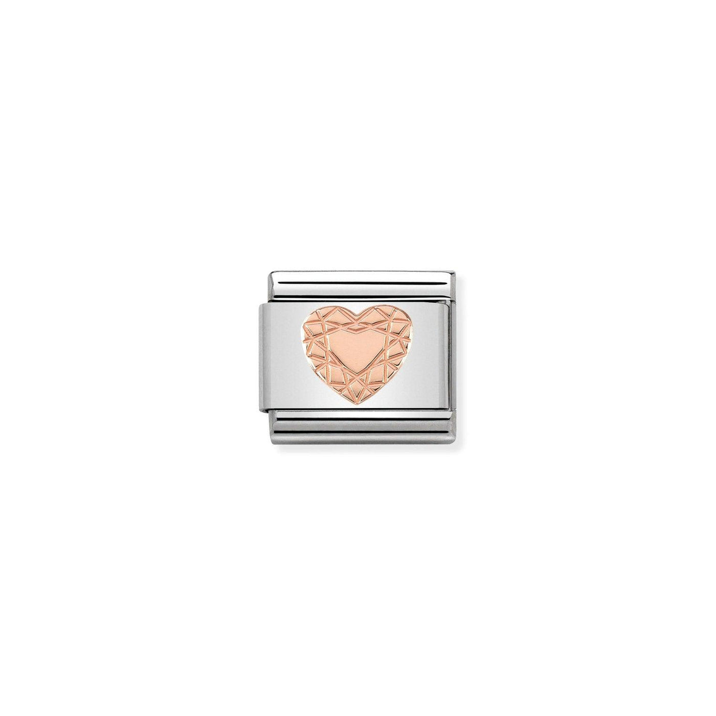 Nomination Classic Rose Gold Diamond Heart Charm - Rococo Jewellery