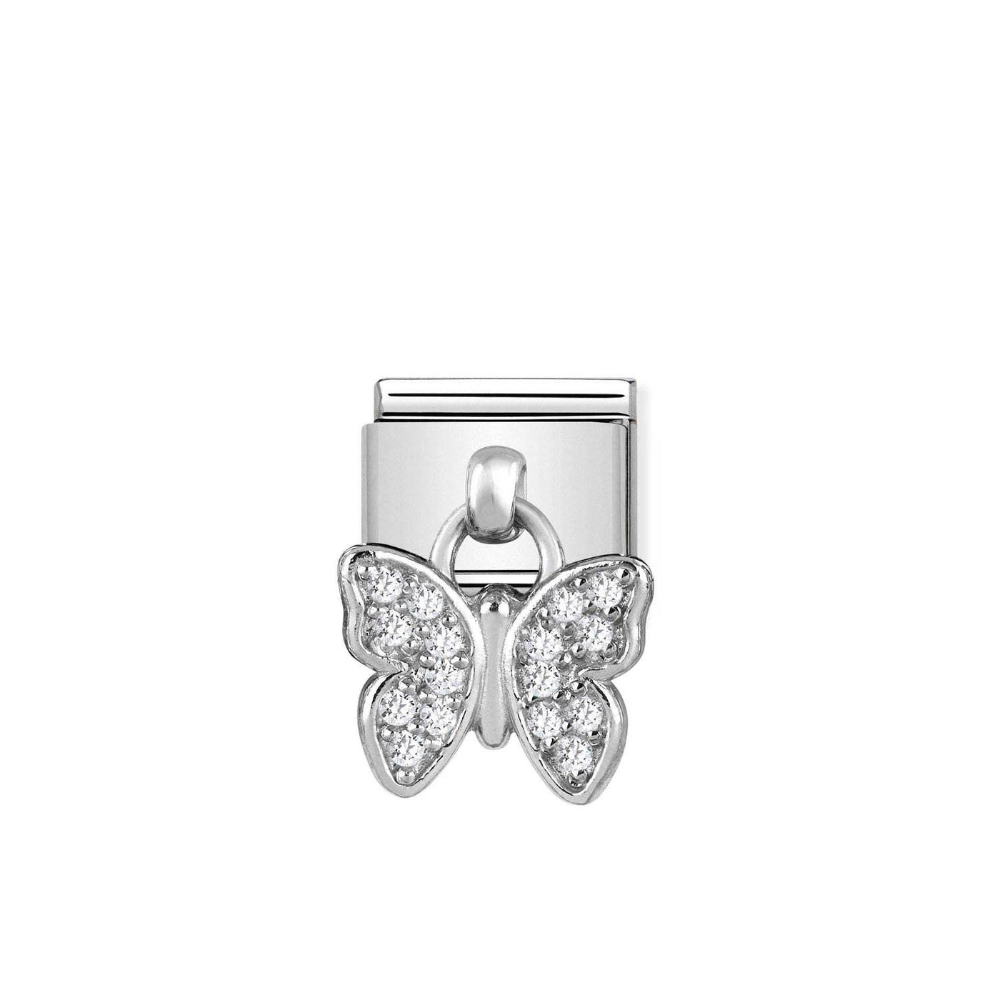 Nomination Butterfly Cubic Zirconia Drop Charm - Rococo Jewellery