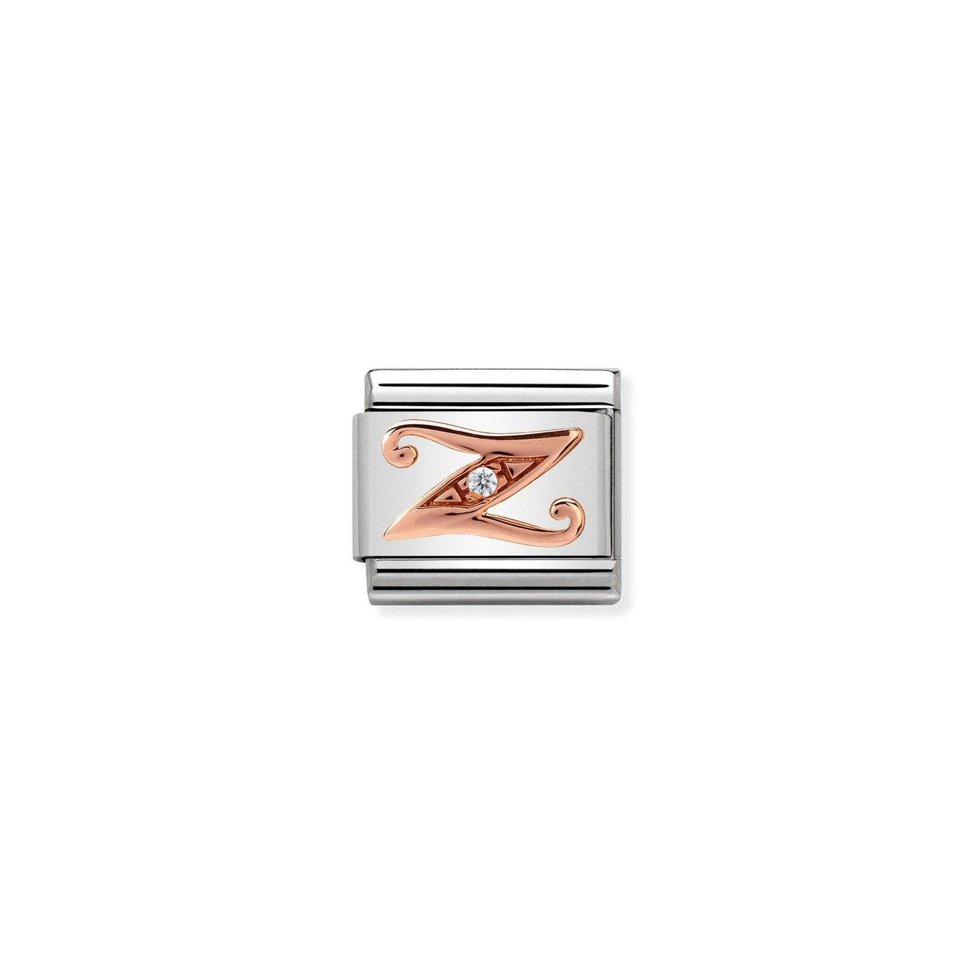 Nomination Classic Rose Gold And CZ Letter Z Charm - Rococo Jewellery