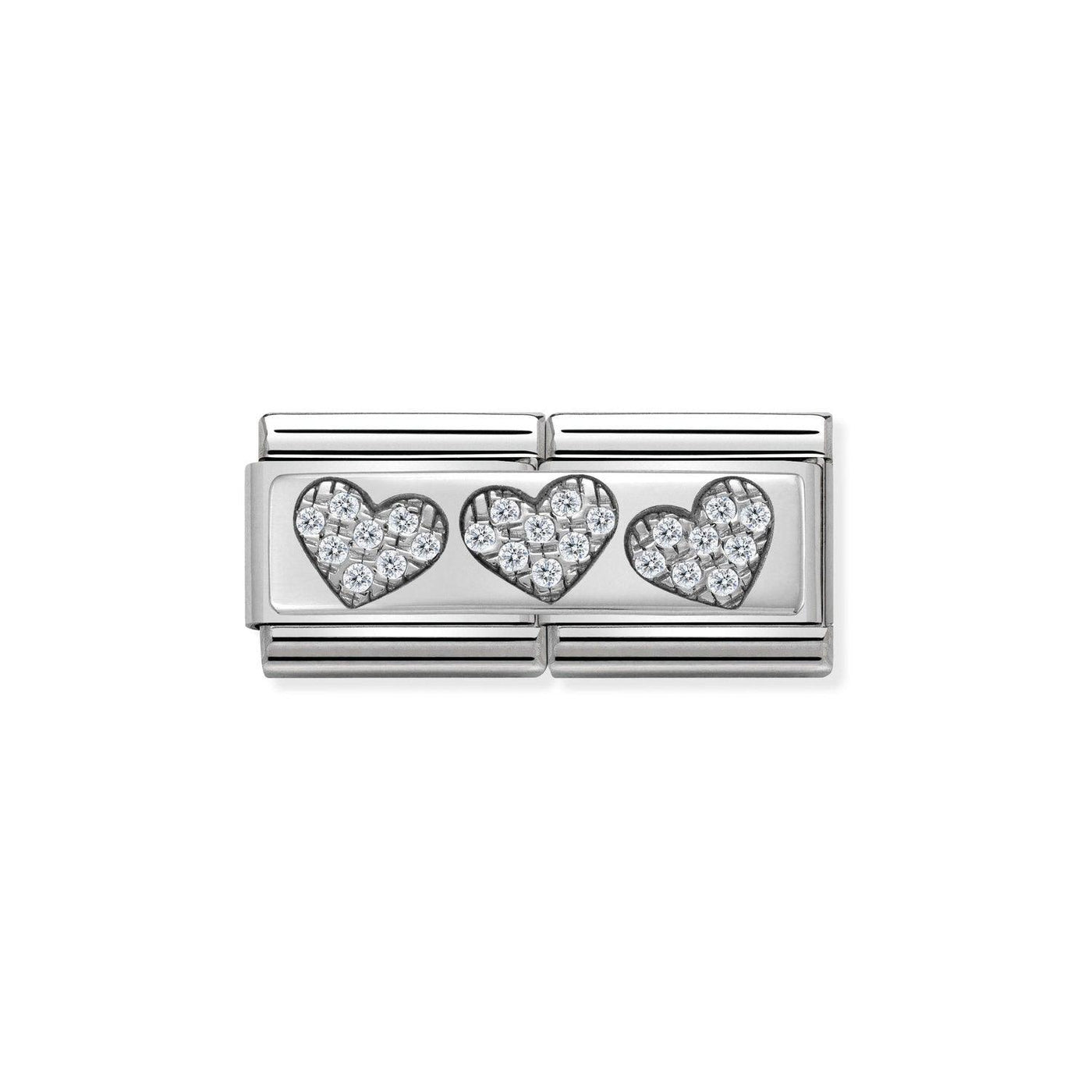 Nomination Classic 3 Hearts Double Charm - Rococo Jewellery
