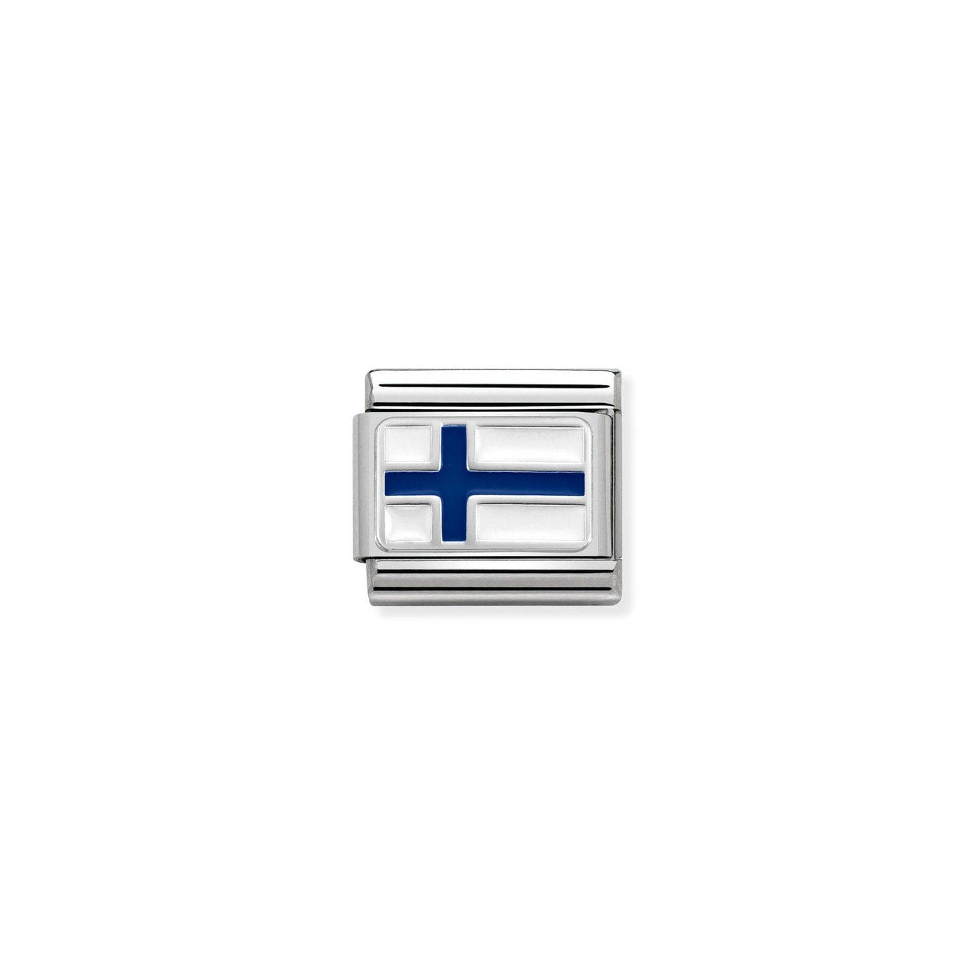 Nomination Classic Silver Enamel Finland Flag Charm - Rococo Jewellery