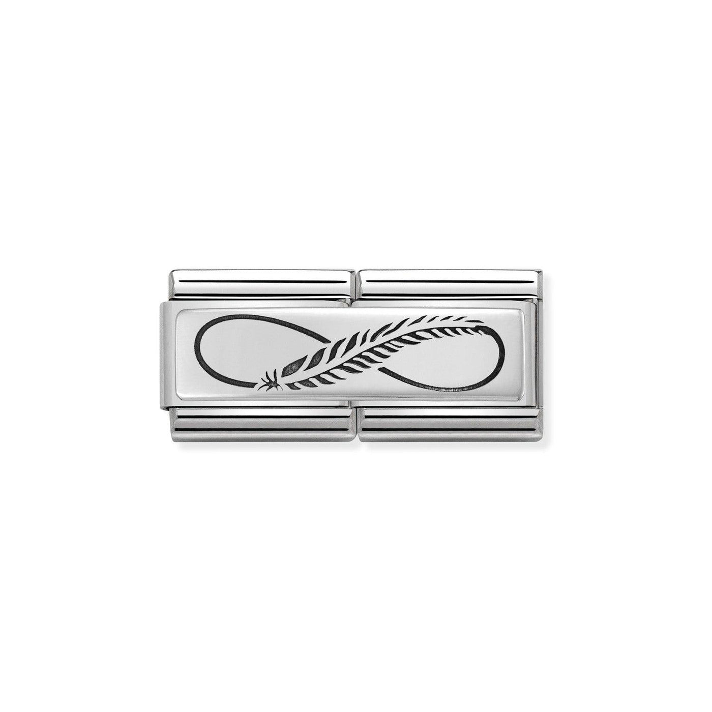Nomination Classic Infinity Feather Double Link Charm - Rococo Jewellery