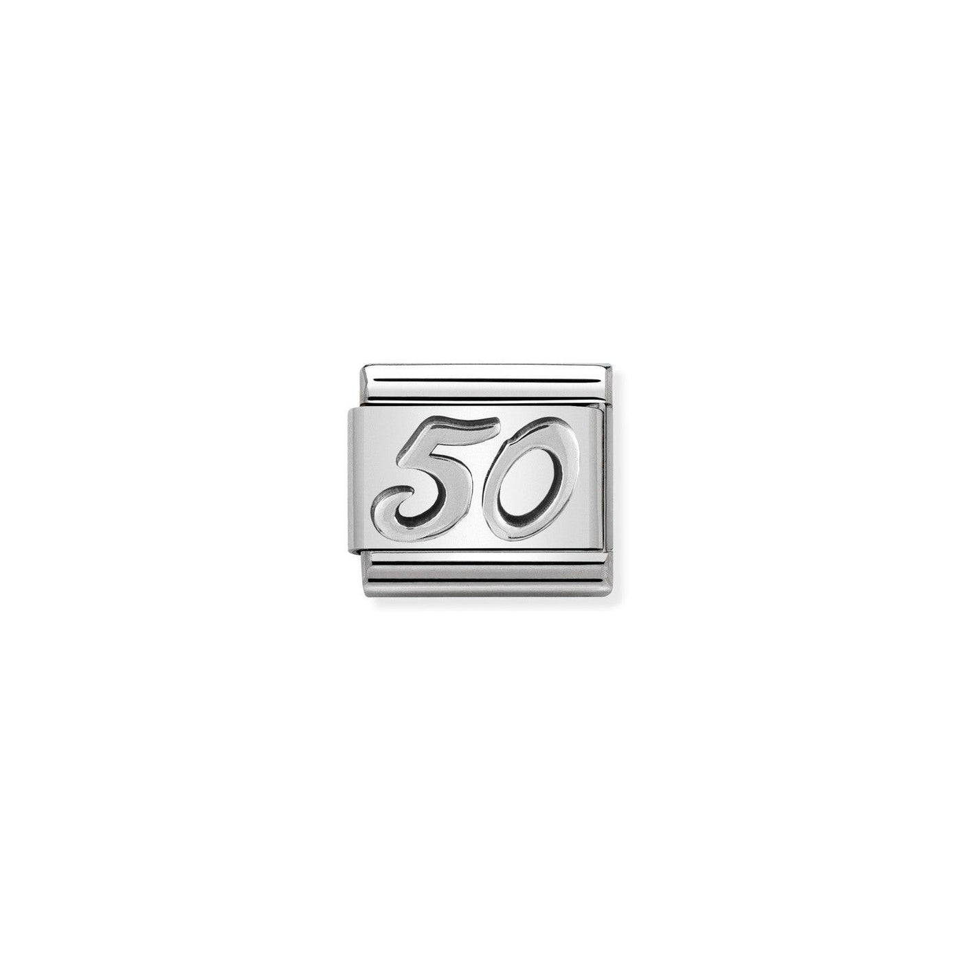 Nomination Classic Silver '50' Charm - Rococo Jewellery