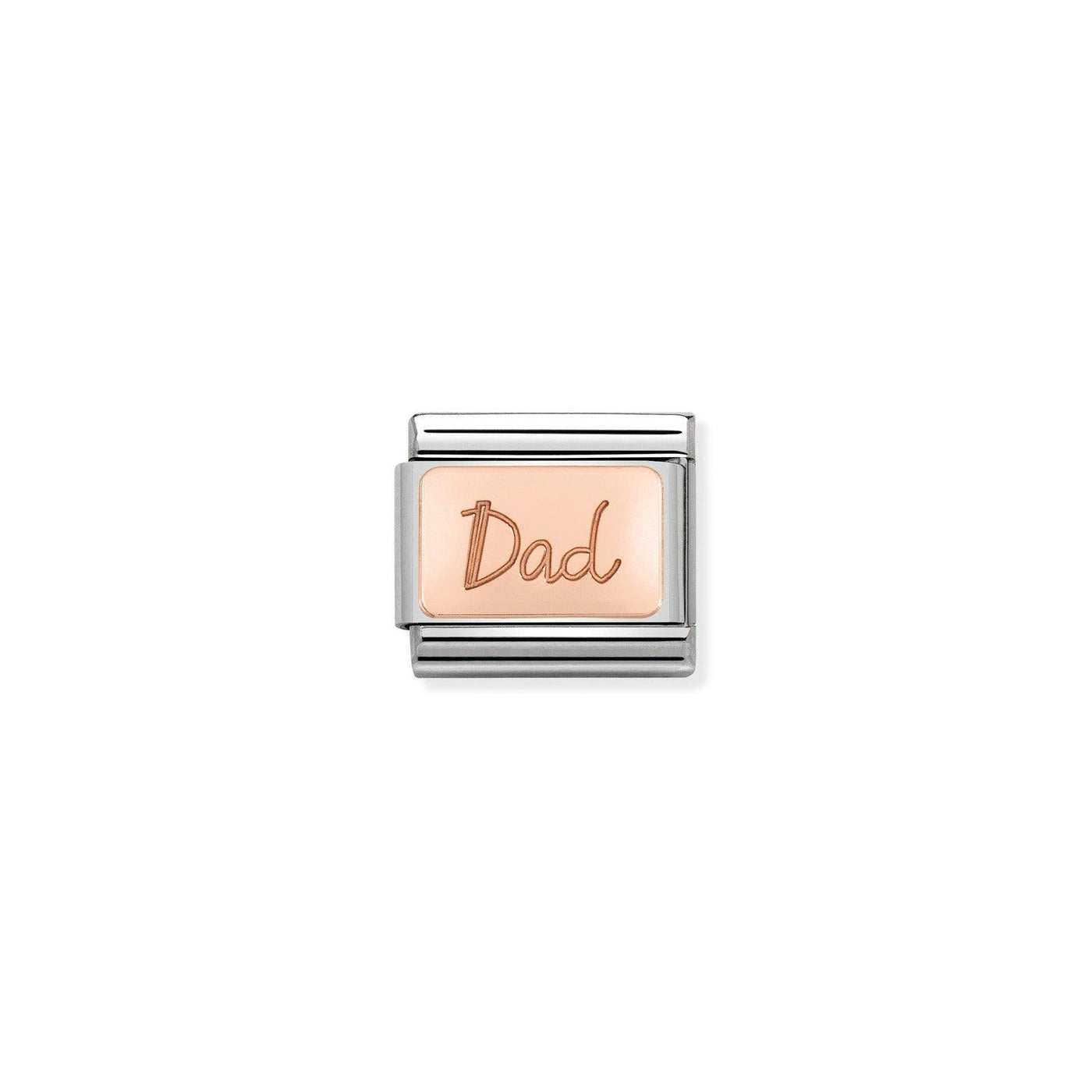 Nomination Classic 9ct Rose Gold Dad Charm - Rococo Jewellery