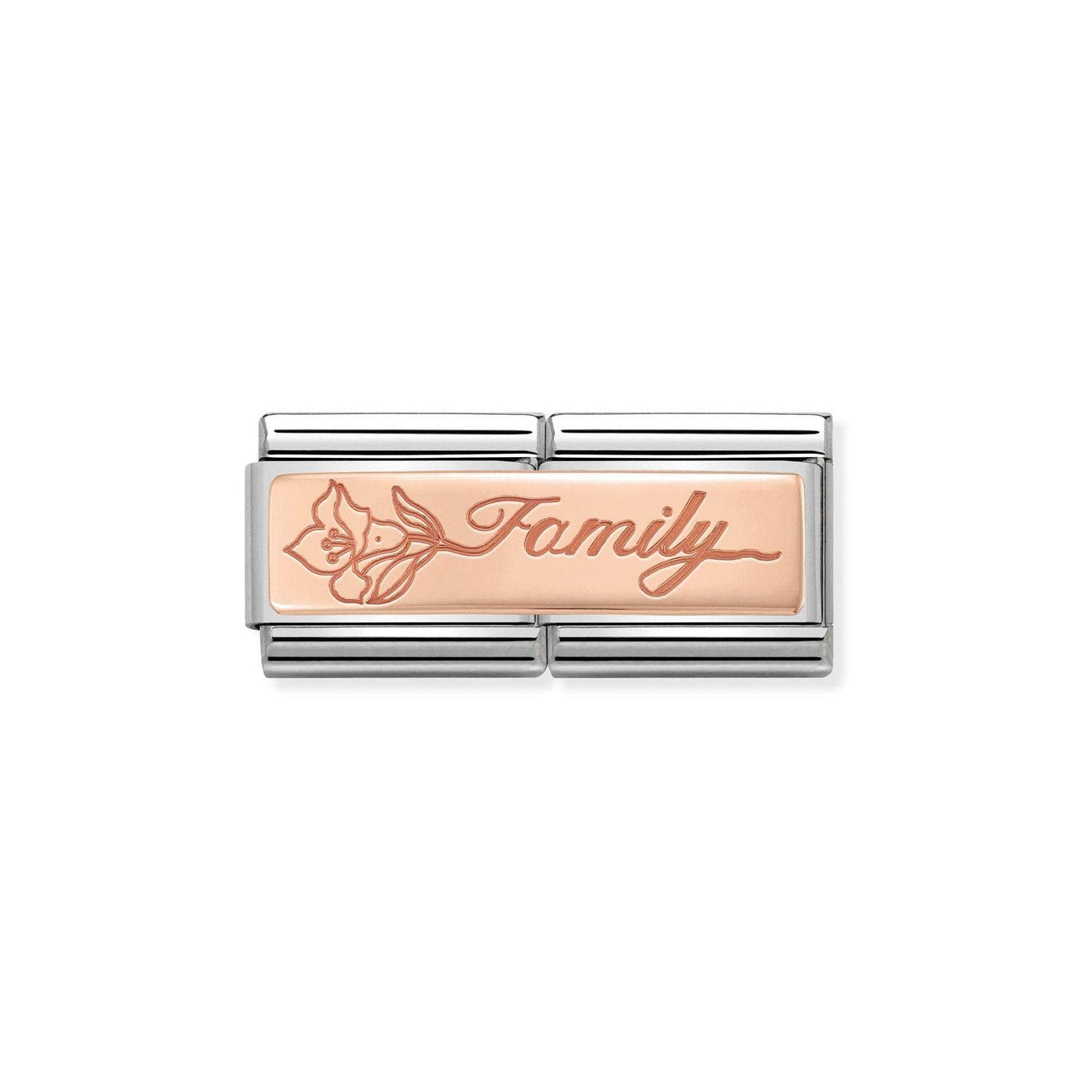 Nomination Classic Family Engraved Double Links Charm - Rococo Jewellery