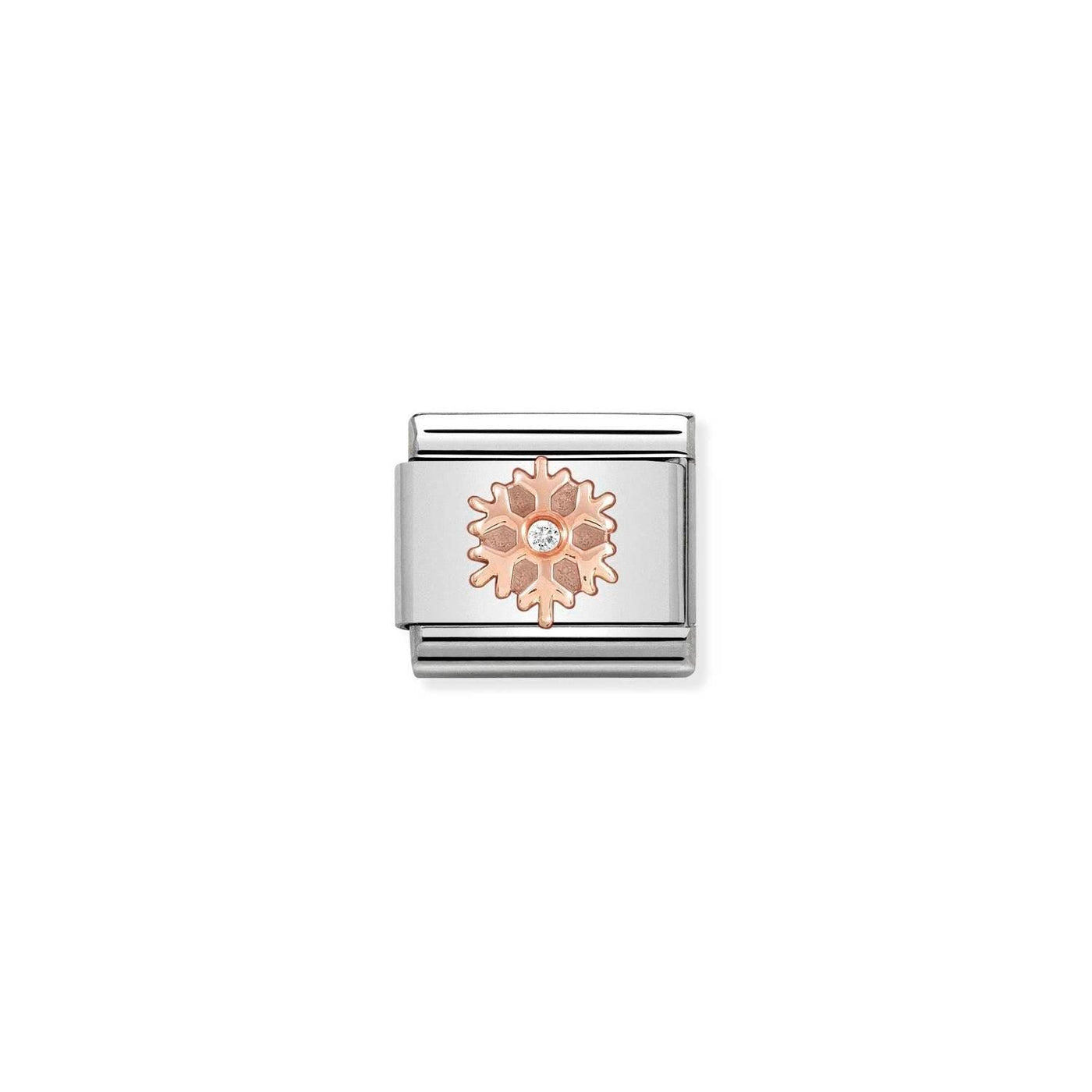 Nomination Classic 9ct Rose Gold Snowflake Link - Rococo Jewellery