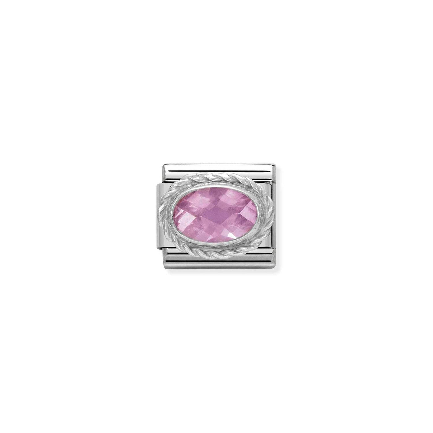 Nomination Classic Pink Faceted Oval CZ Link - Rococo Jewellery