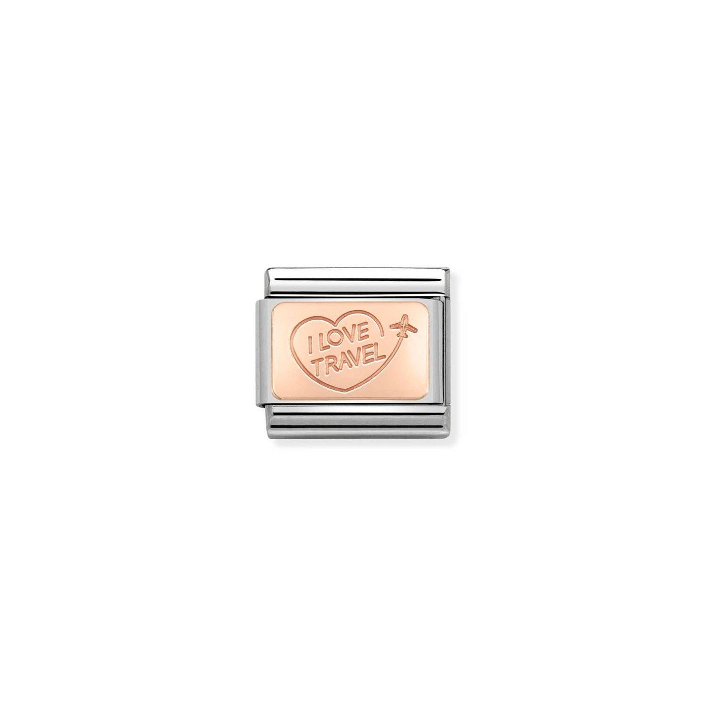 Nomination Classic Rose Gold I Love Travel Charm - Rococo Jewellery