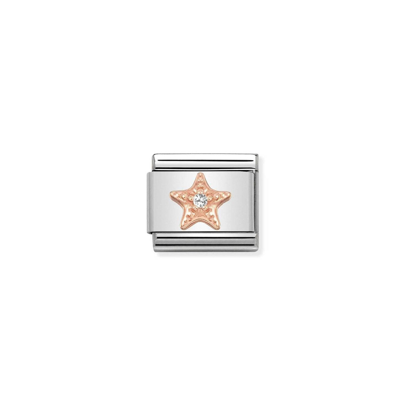 Nomination Classic Rose Gold And White CZ Starfish Charm - Rococo Jewellery