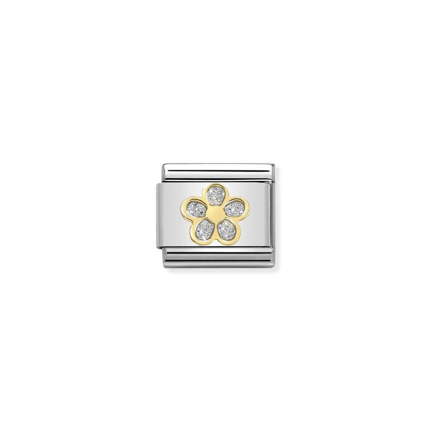 Nomination Classic 18ct Gold & Silver Glitter Flower - Rococo Jewellery