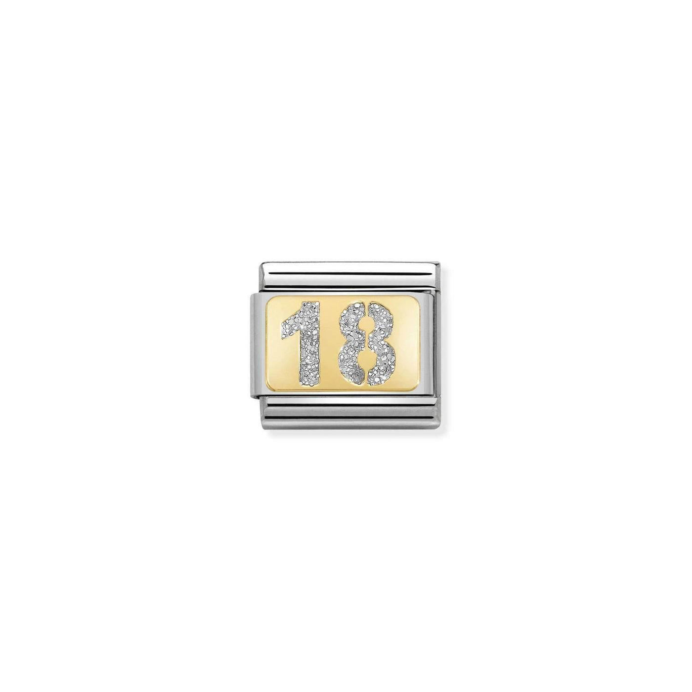 Nomination Classic 18ct Gold & Silver Glitter 18 Plate - Rococo Jewellery