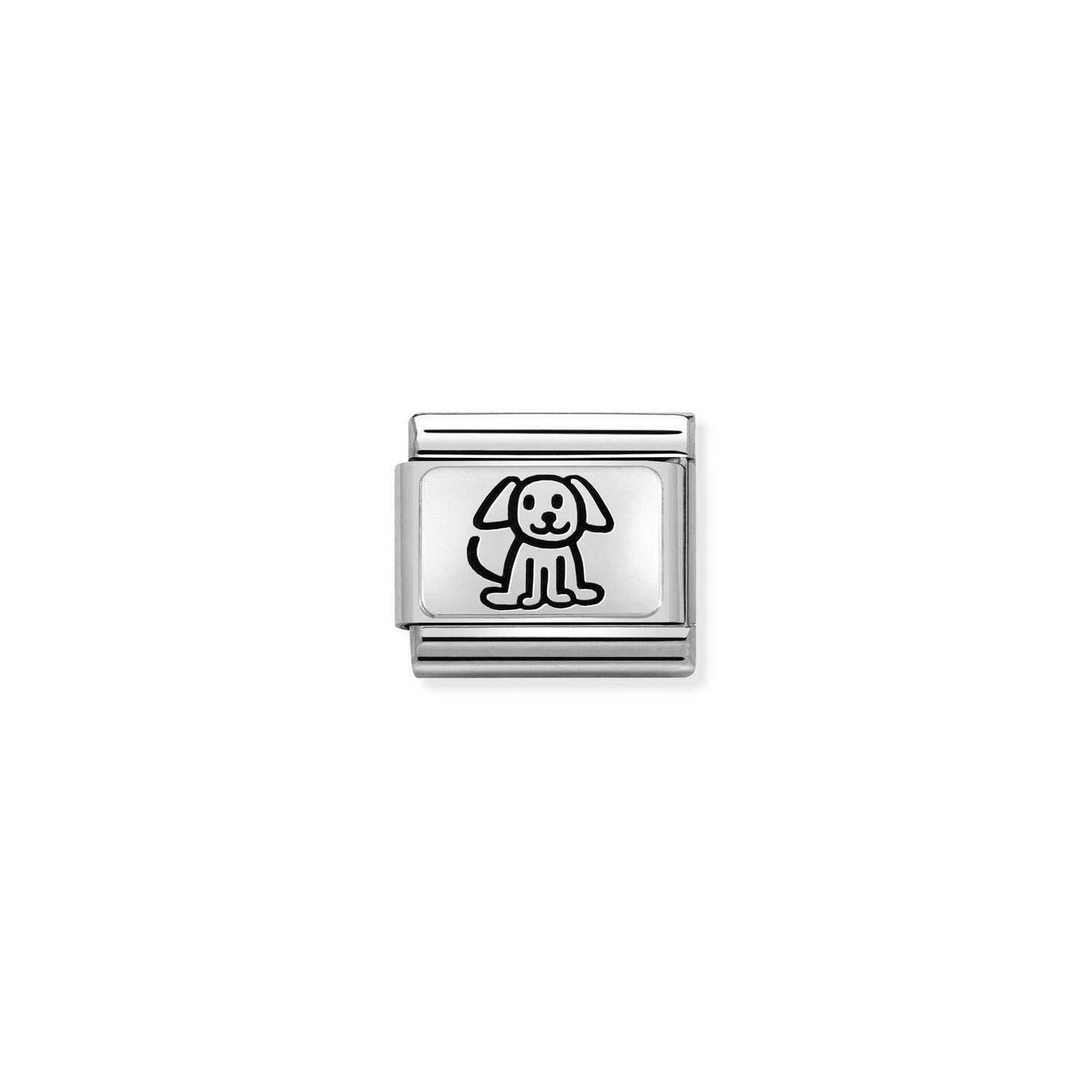 Nomination Classic Silver Illustrated Family Dog Charm - Rococo Jewellery