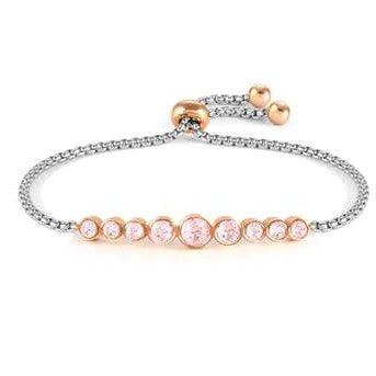 Nomination Milleluci Silver Bracelet with Round Pink Crystals - Rococo Jewellery