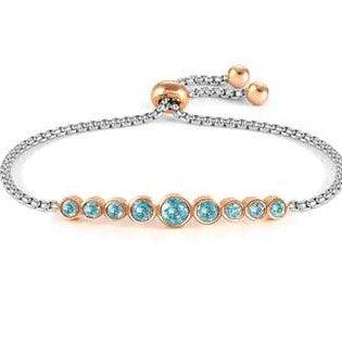 Nomination Milleluci Silver Bracelet with Round Light Blue Crystals - Rococo Jewellery
