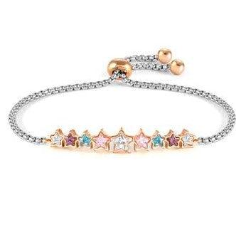 Nomination Milleluci Silver Bracelet with Star Shaped Coloured Crystals - Rococo Jewellery