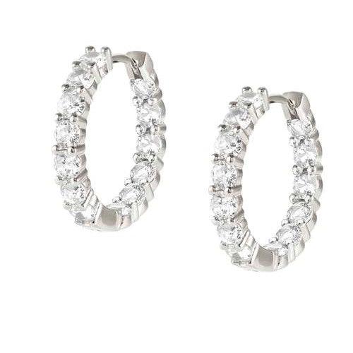 Nomination Chic & Charm Silver and Cubic Zirconia Hoop Earrings - Rococo Jewellery