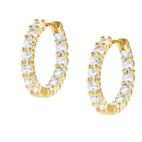Nomination Chic & Charm Gold and Silver Cubic Zirconia Hoop Earrings - Rococo Jewellery