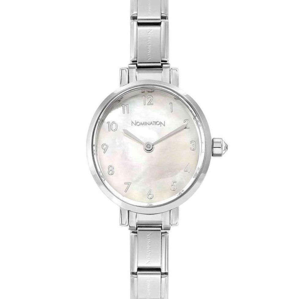 Nomination Paris Steel Watch with Mother of Pearl and Cubic Zirconia - Rococo Jewellery