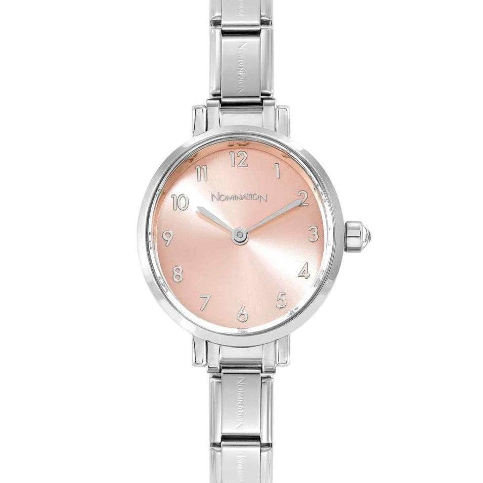 Nomination Paris Stainless Steel Watch with Pink Cubic Zirconia - Rococo Jewellery