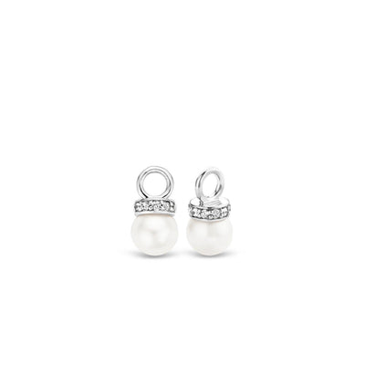 Ti Sento Sterling Silver Pearl and Cubic Zirconia Ear Charms - Rococo Jewellery