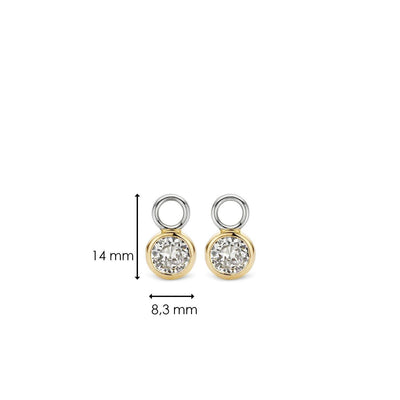 Ti Sento 18ct Gold Vermeil Brilliant-Cut Cubic Zirconia Ear Charms - Rococo Jewellery