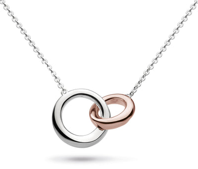 Kit Heath Bevel Cirque Link Necklace in Sterling Silver & Rose Gold - Rococo Jewellery
