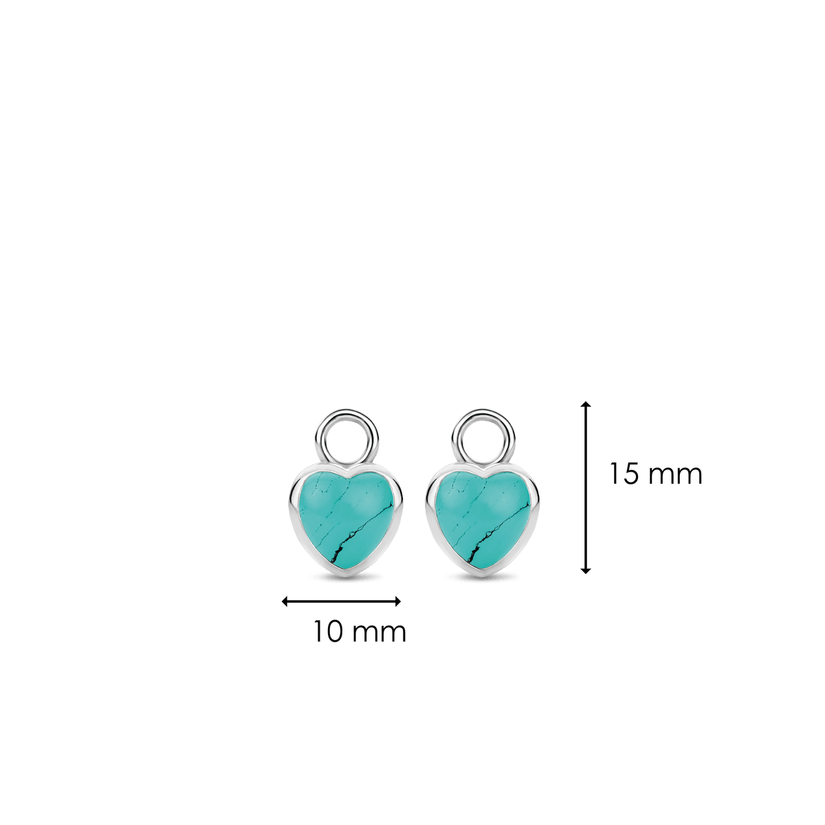 Ti Sento Silver and Turquoise Heart Ear Charms - Rococo Jewellery