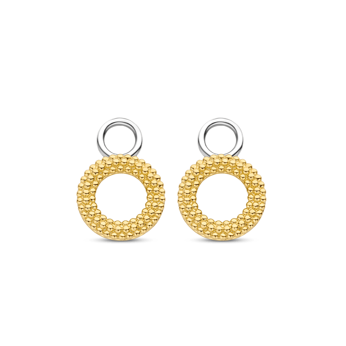 Ti Sento 18ct Gold Plated Silver Double Circle Ear Charms - Rococo Jewellery
