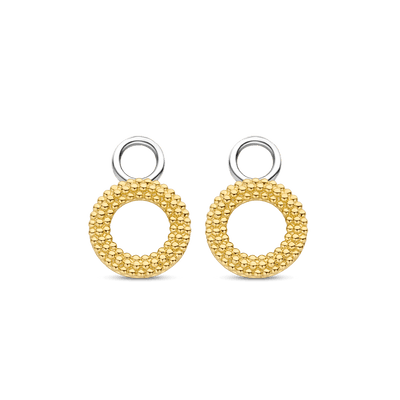 Ti Sento 18ct Gold Plated Silver Double Circle Ear Charms - Rococo Jewellery