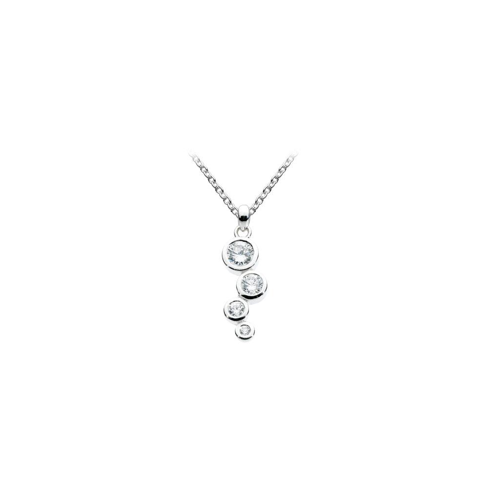 Scattered Round Cubic Zirconia Pendant Necklace - Rococo Jewellery