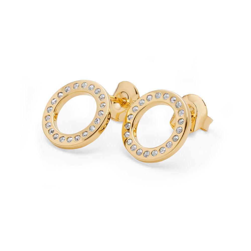 Halo Stud Earrings in 18ct Gold Vermeil - Rococo Jewellery
