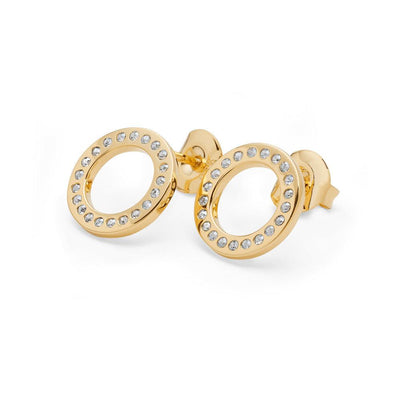 Halo Stud Earrings in 18ct Gold Vermeil - Rococo Jewellery