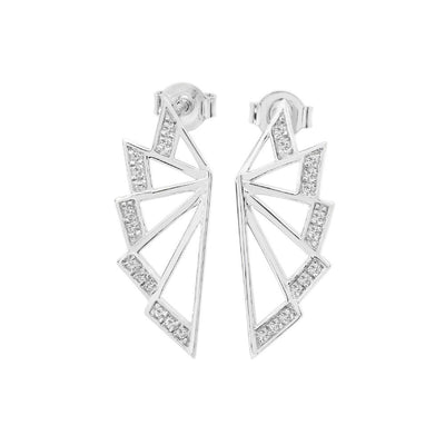 Lucy Q Chrysler Art Deco Angel Wing Stud Earrings - Rococo Jewellery