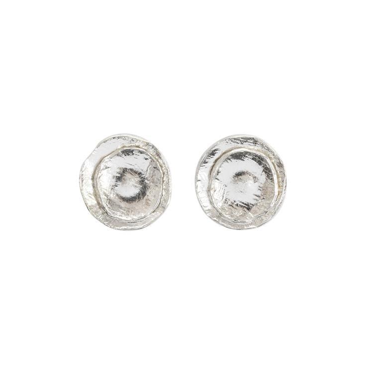Double Disc Sterling Silver Stud Earrings - Rococo Jewellery