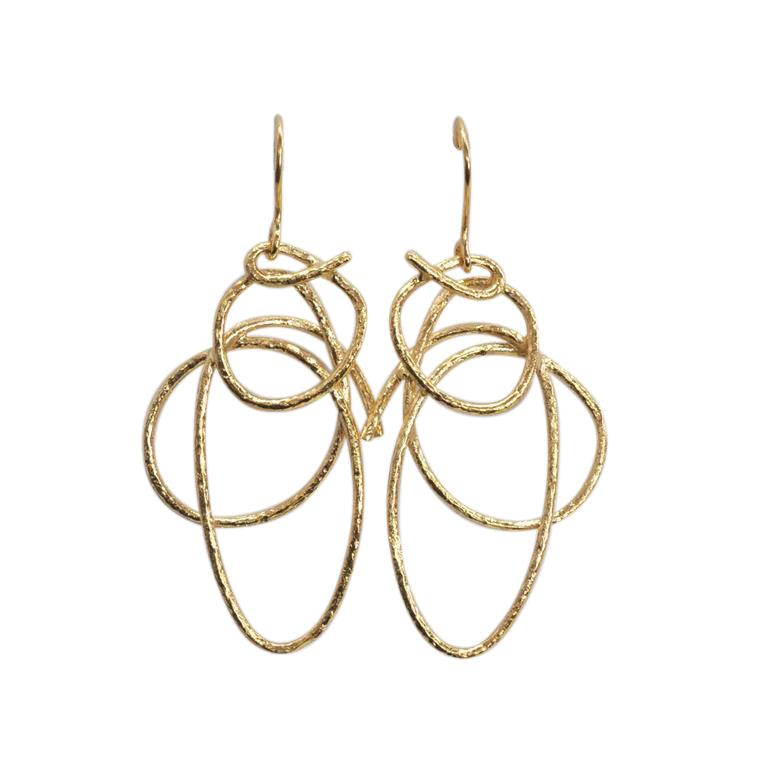 Saphirim Gold Loop Drop Earrings - Rococo Jewellery