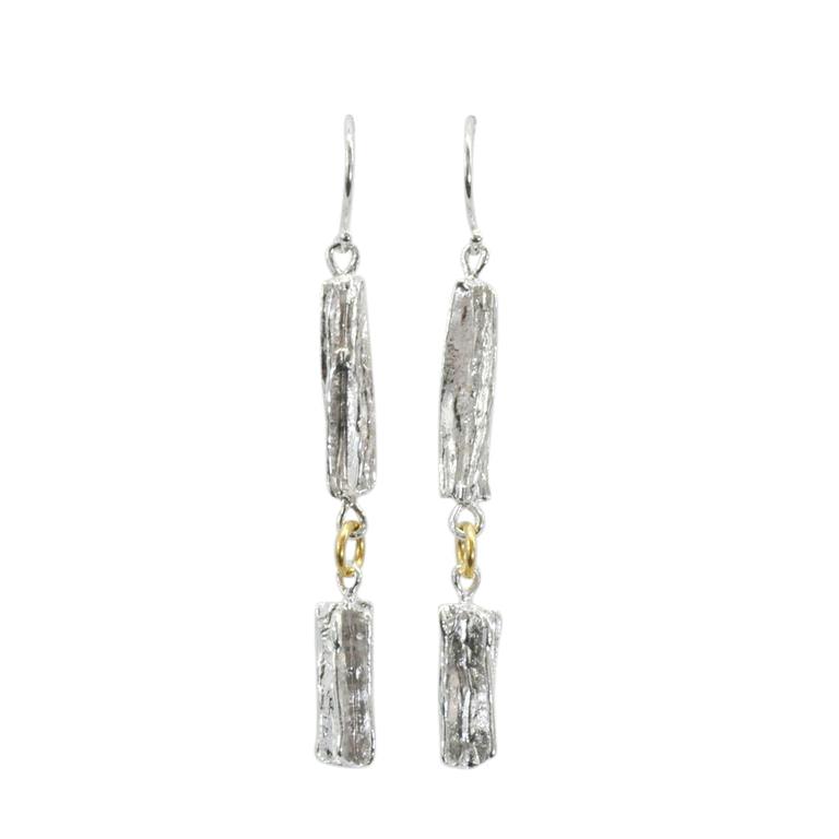 Saphirim 3 Dimensional Textured Drop Earrings - Rococo Jewellery