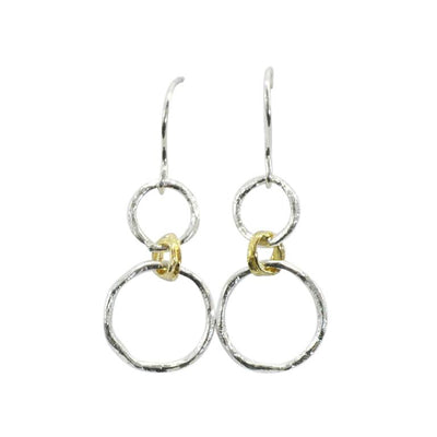 Circle Chain Drop Earrings - 18ct Gold Vermeil and Sterling Silver - Rococo Jewellery