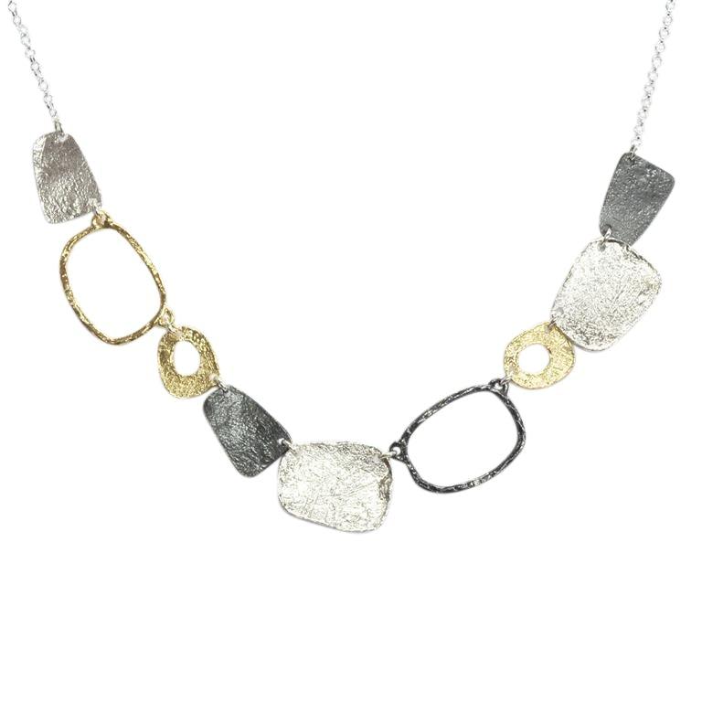 Saphirim Multi Element Gold Plated and Silver Necklace - Rococo Jewellery
