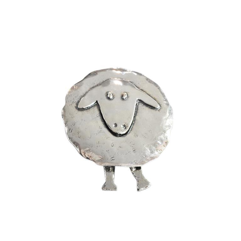 Sterling Silver Sheep Brooch with Articulated Legs - Rococo Jewellery