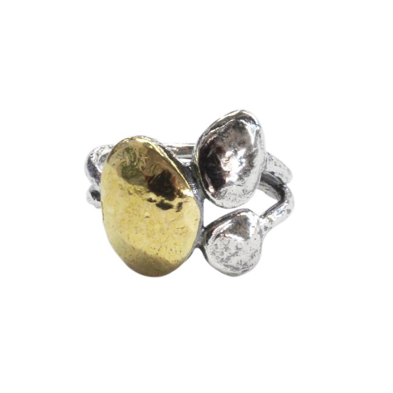 Saphirim Gold Plated Pebble Ring - Rococo Jewellery